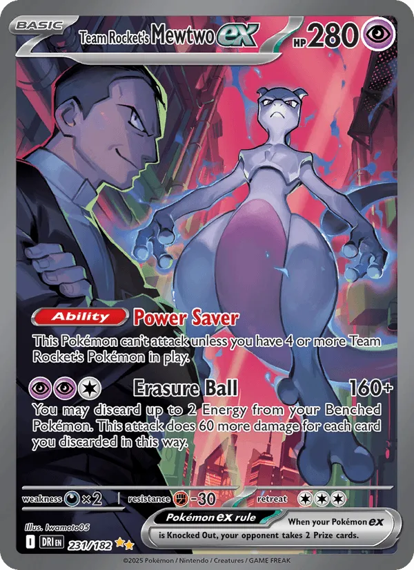 Carte Team Rocket's Mewtwo ex — Destined Rivals Additionals