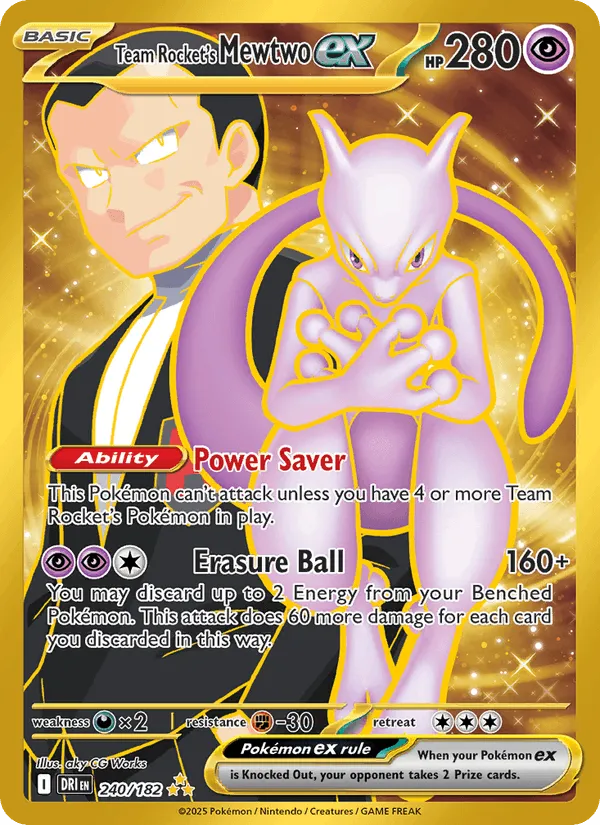 Carte Team Rocket's Mewtwo ex — Destined Rivals