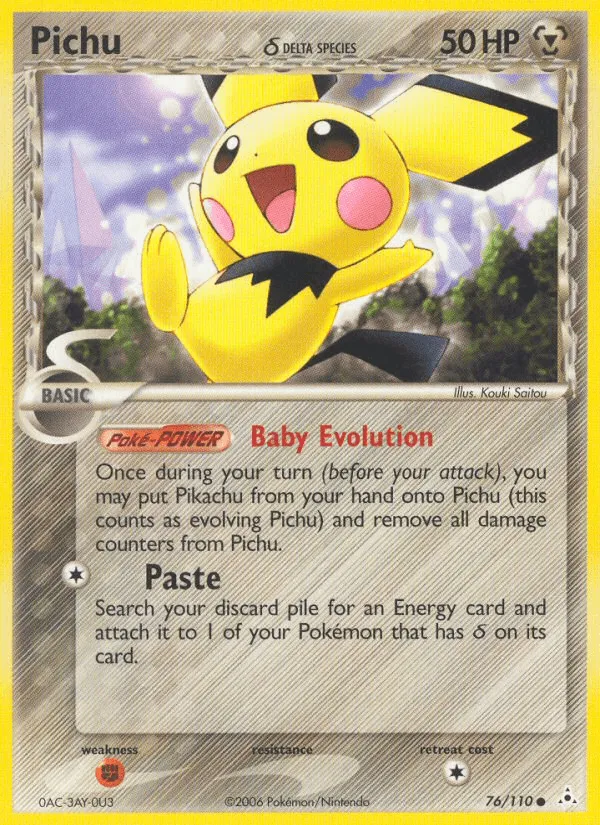 Carte Pichu δ Delta Species — EX Holon Phantoms