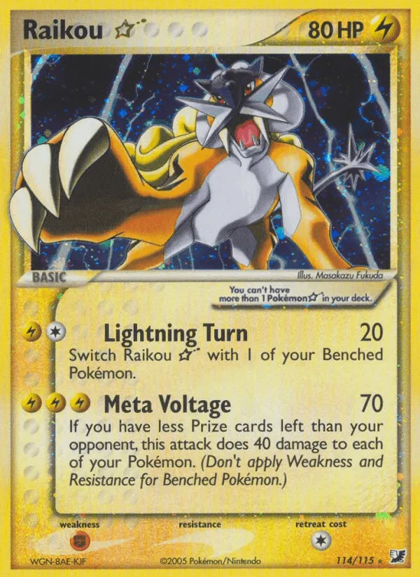 Carte Raikou Gold Star — EX Unseen Forces