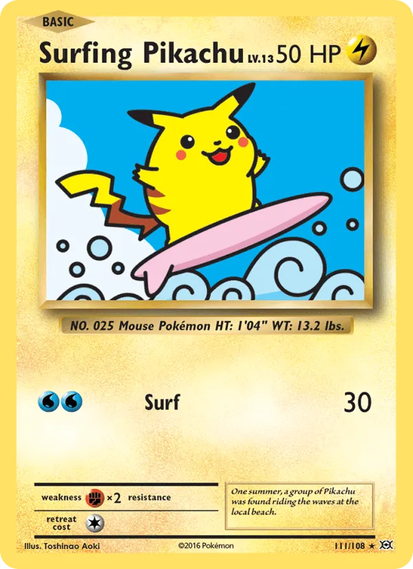 Carte Pikachu surfeur — Evolutions