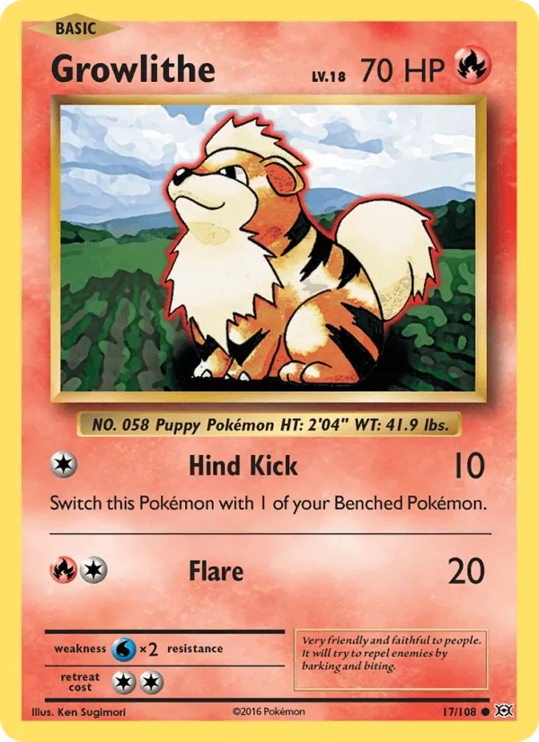 Carte Growlithe — Evolutions