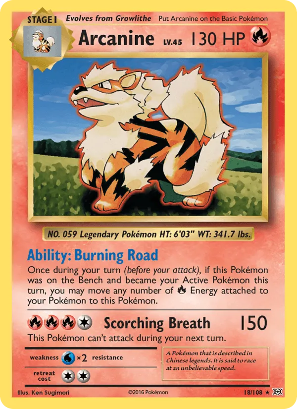 Carte Arcanine — Evolutions