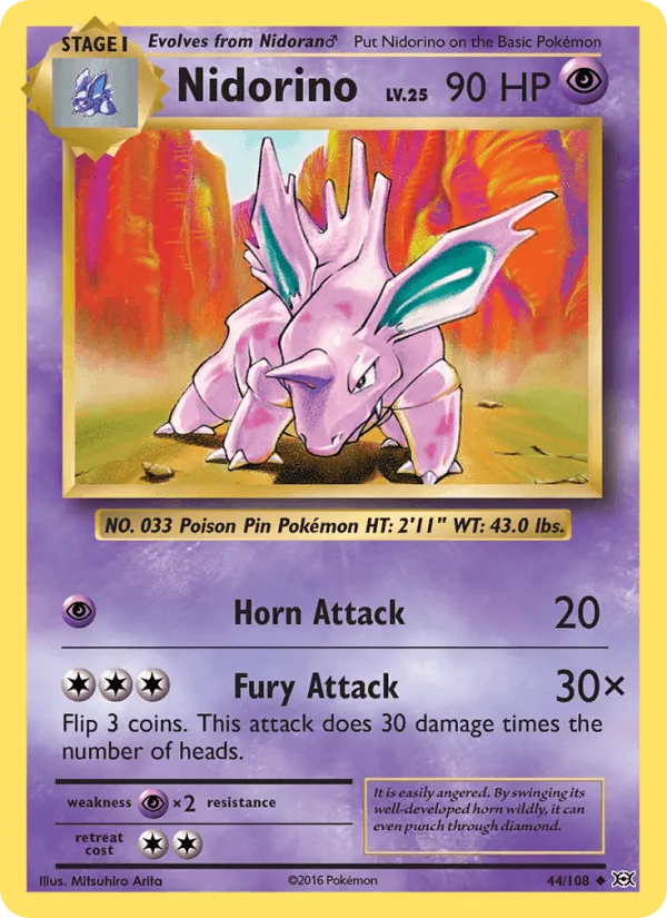 Carte Nidorino — Evolutions