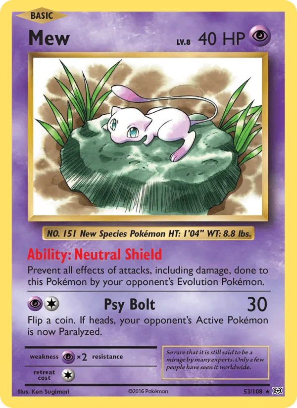 Carte Mew — Evolutions