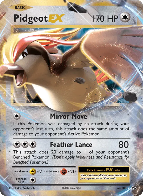Carte Pidgeot-EX — Evolutions