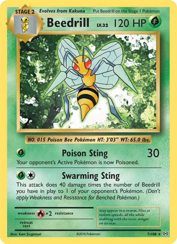 Carte Beedrill — Evolutions