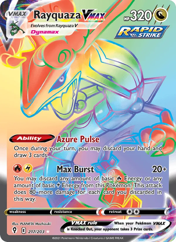Carte Rayquaza VMAX — Evolving Skies