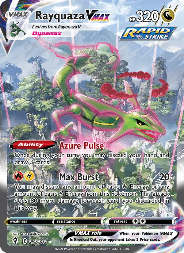 Carte Rayquaza VMAX — Evolving Skies