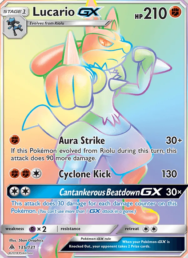 Carte Lucario GX — Forbidden Light