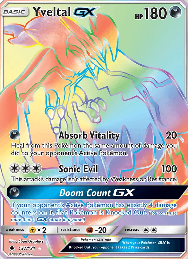 Carte Yveltal GX — Forbidden Light