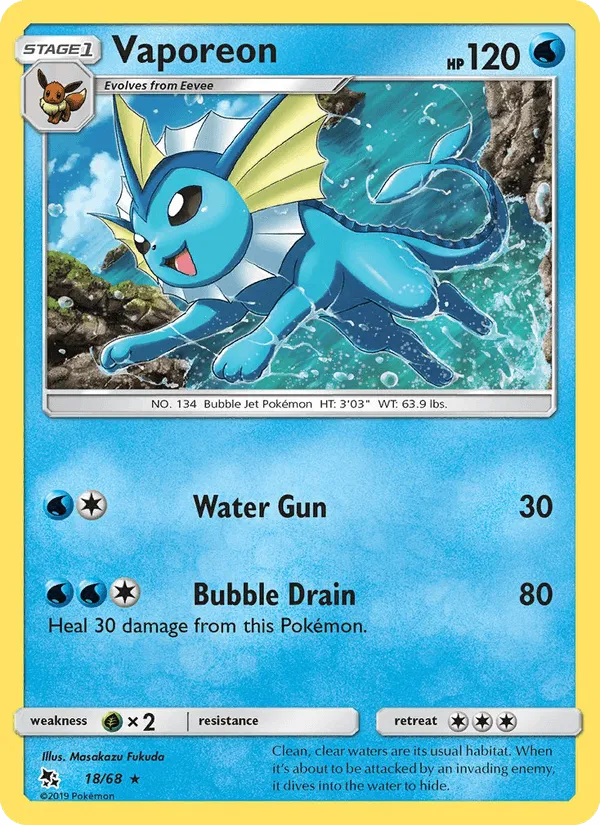 Carte Vaporeon — Hidden Fates