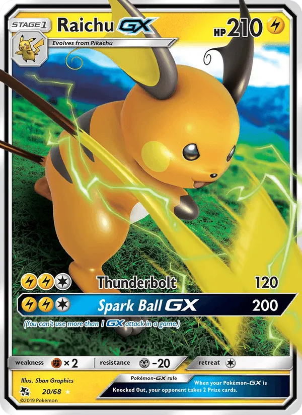 Carte Raichu GX — Hidden Fates