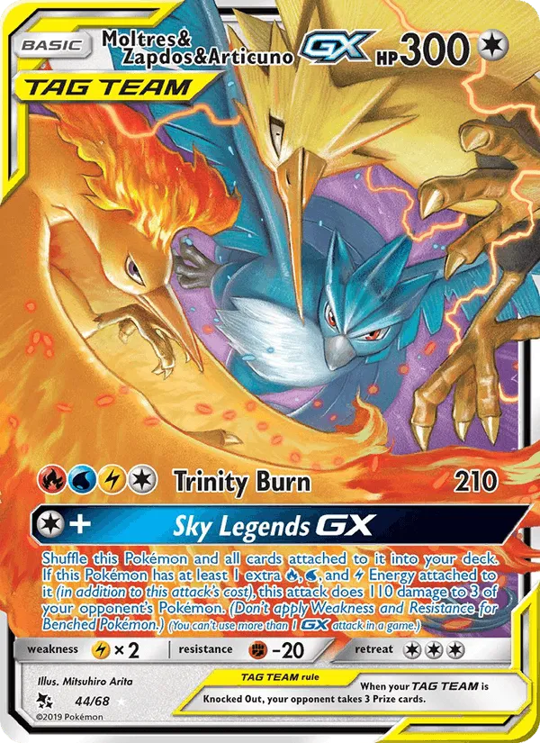 Carte Moltres & Zapdos & Articuno GX — Hidden Fates