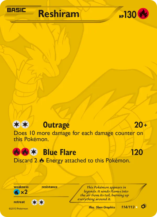 Carte Reshiram — Legendary Treasures