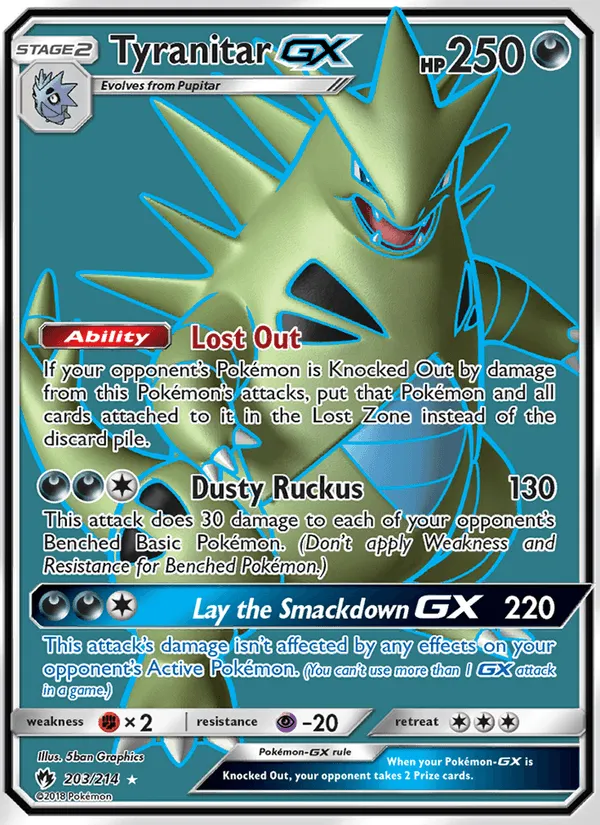Carte Tyranitar GX — Lost Thunder