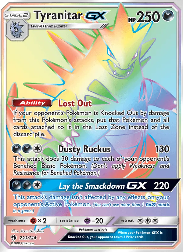 Carte Tyranitar GX — Lost Thunder
