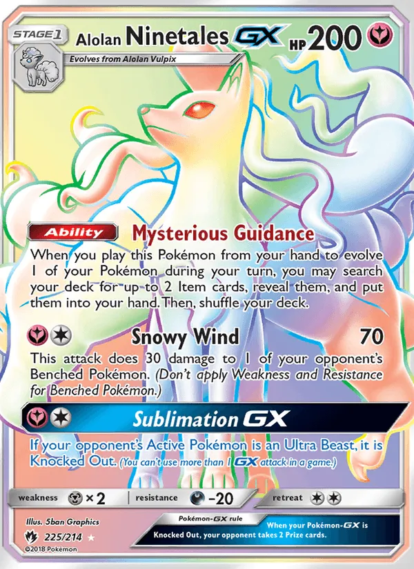 Carte Alolan Ninetales GX — Lost Thunder