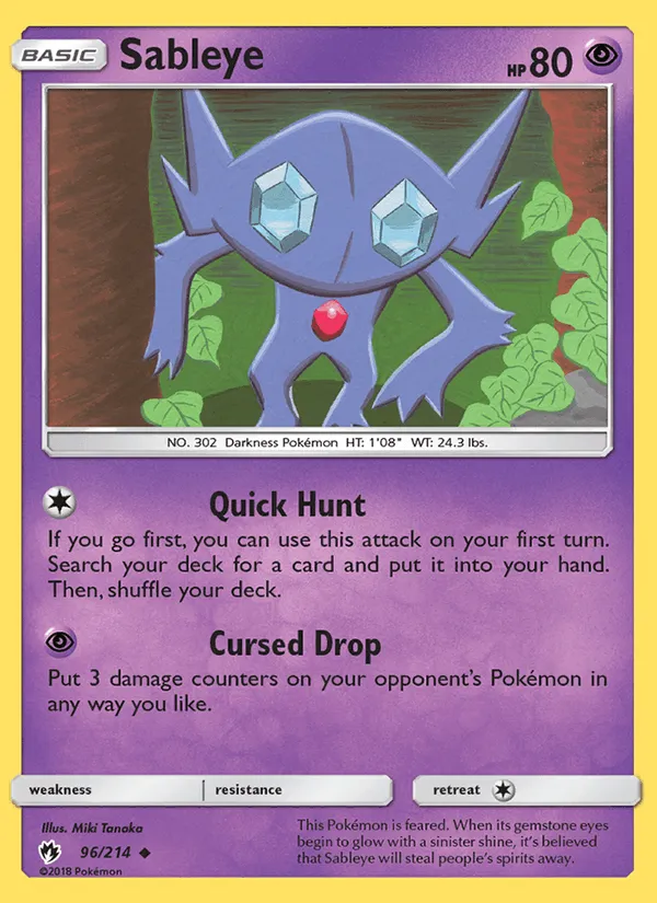 Carte Sableye — Lost Thunder