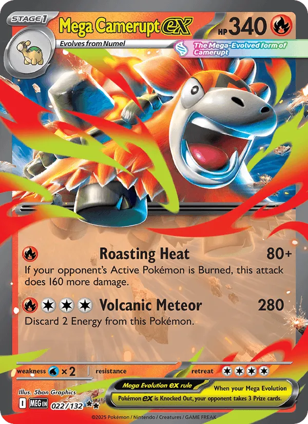 Carte Mega Camérupt ex — Mega Evolution