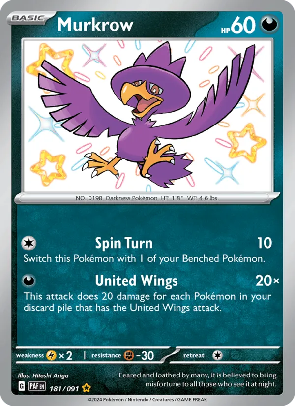 Carte Murkrow — Paldean Fates