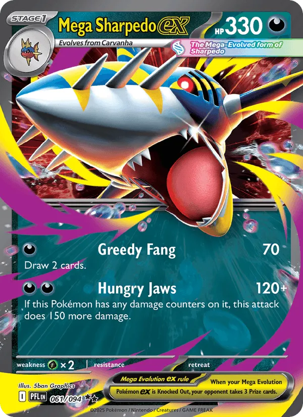Carte Mega Sharpedo ex — Phantasmal Flames Additionals