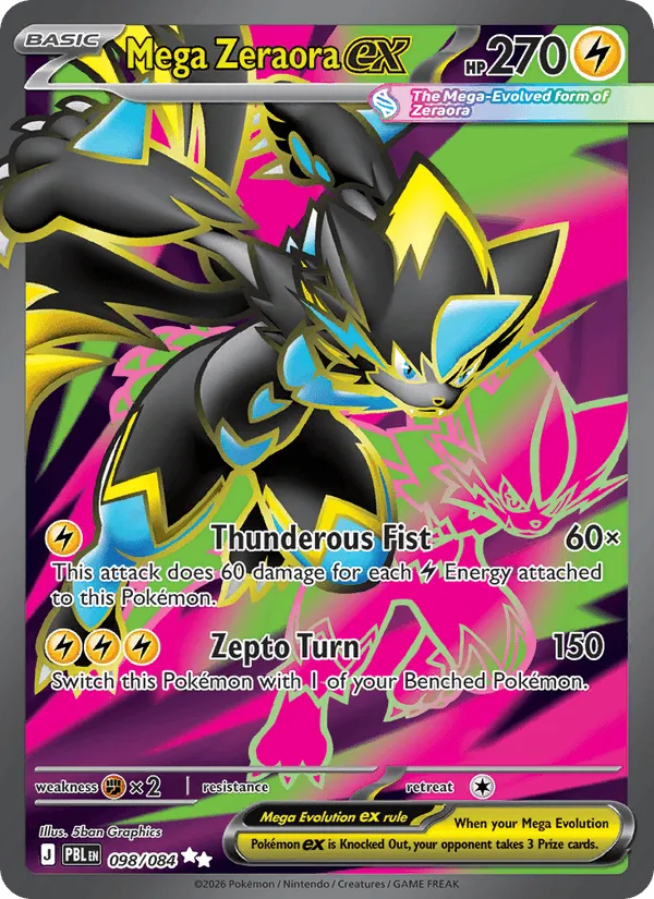 Carte Mega Zeraora ex — Pitch Black Additionals