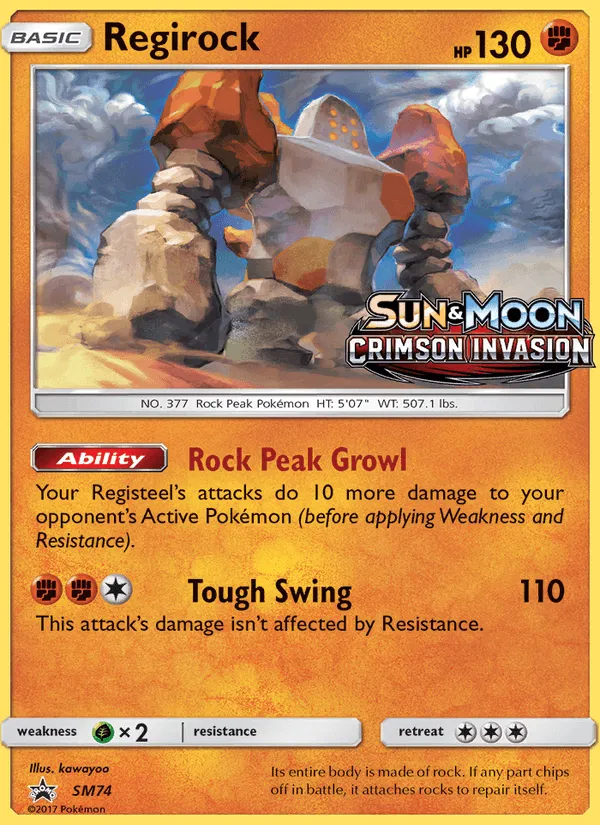 Carte Regirock — SM Black Star Promos