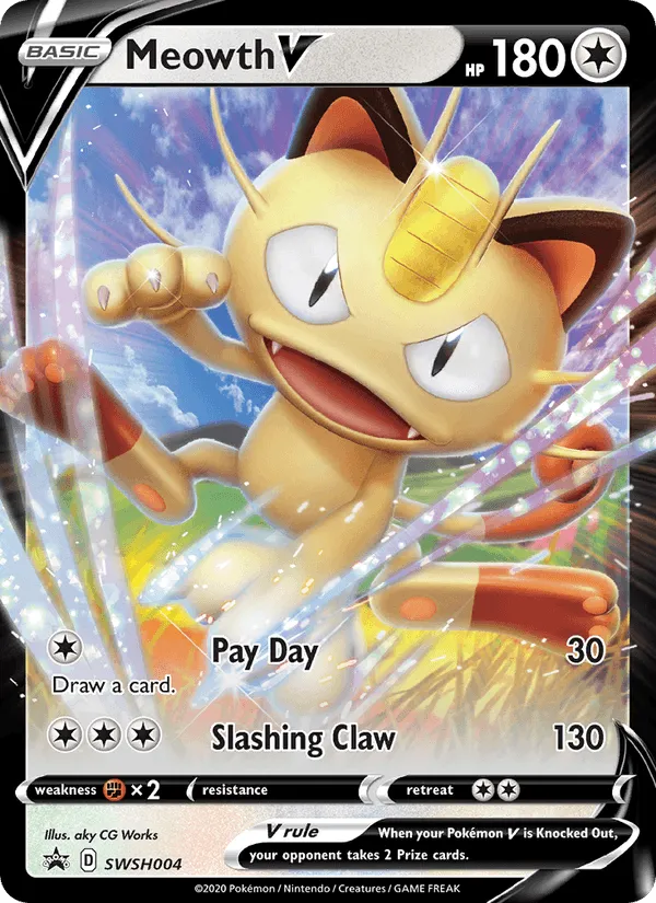 Carte Meowth V — SWSH Black Star Promos