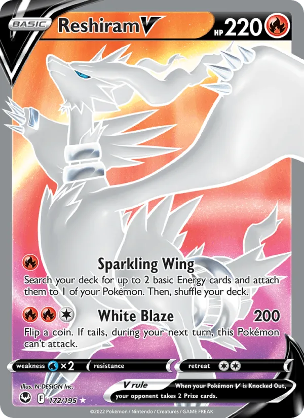 Carte Reshiram V — Silver Tempest