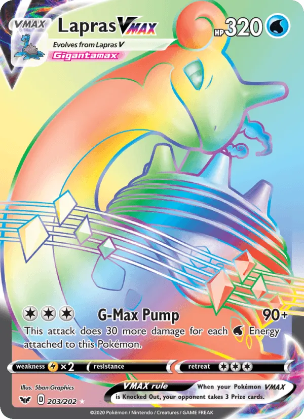 Carte Lapras VMAX — Sword & Shield
