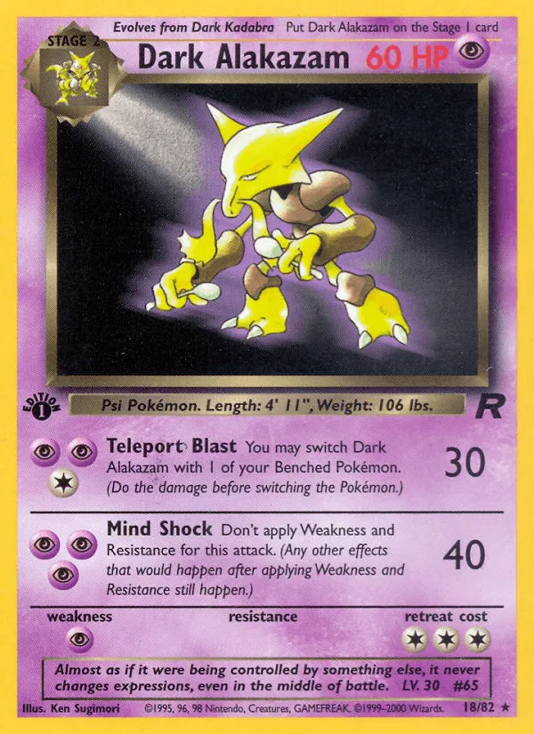 Carte Alakazam obscur — Team Rocket