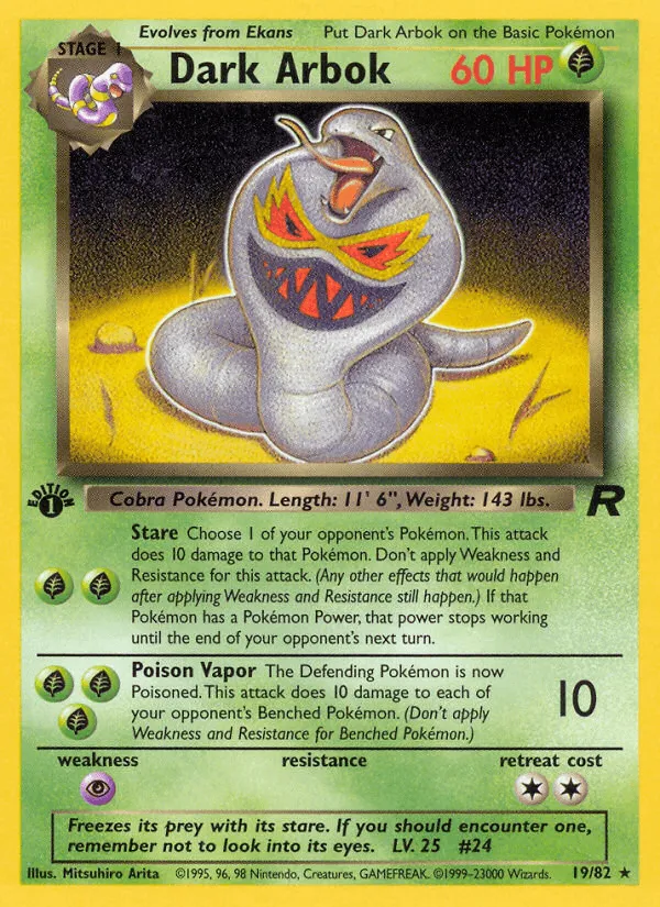 Carte Arbok obscur — Team Rocket