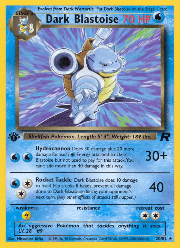 Carte Tortank obscur — Team Rocket