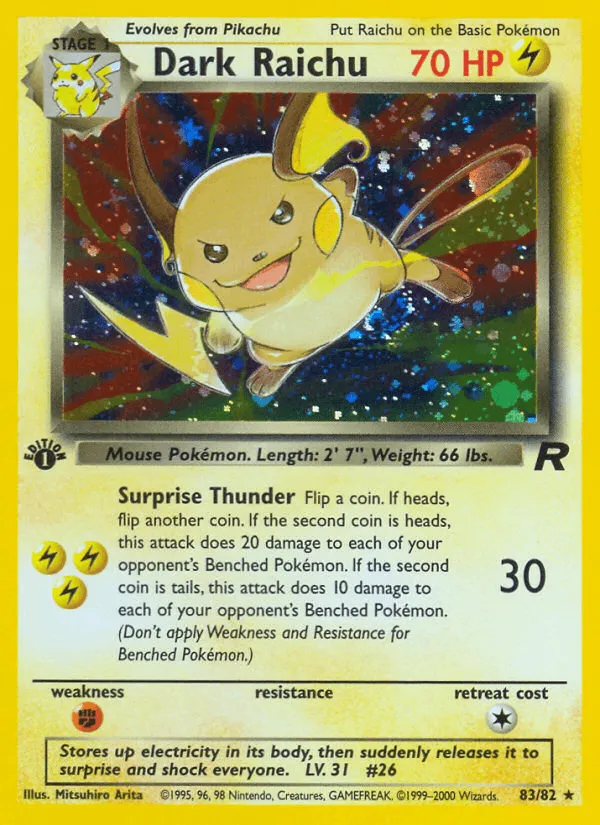 Carte Raichu obscur — Team Rocket