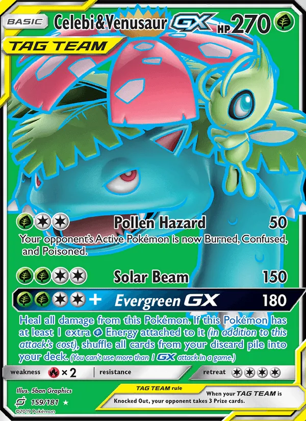 Carte Celebi & Venusaur GX — Team Up