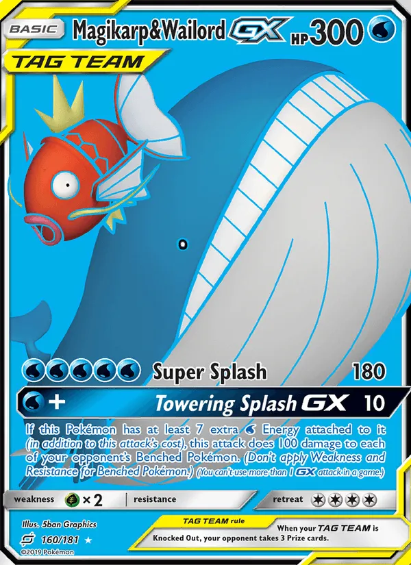Carte Magikarp & Wailord GX — Team Up
