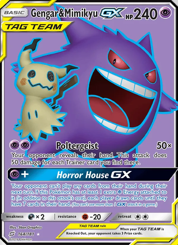 Carte Ectoplasma et Mimiqui GX — Team Up