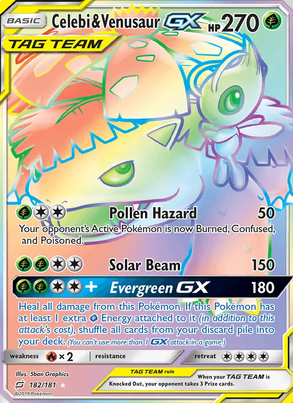 Carte Celebi & Venusaur GX — Team Up