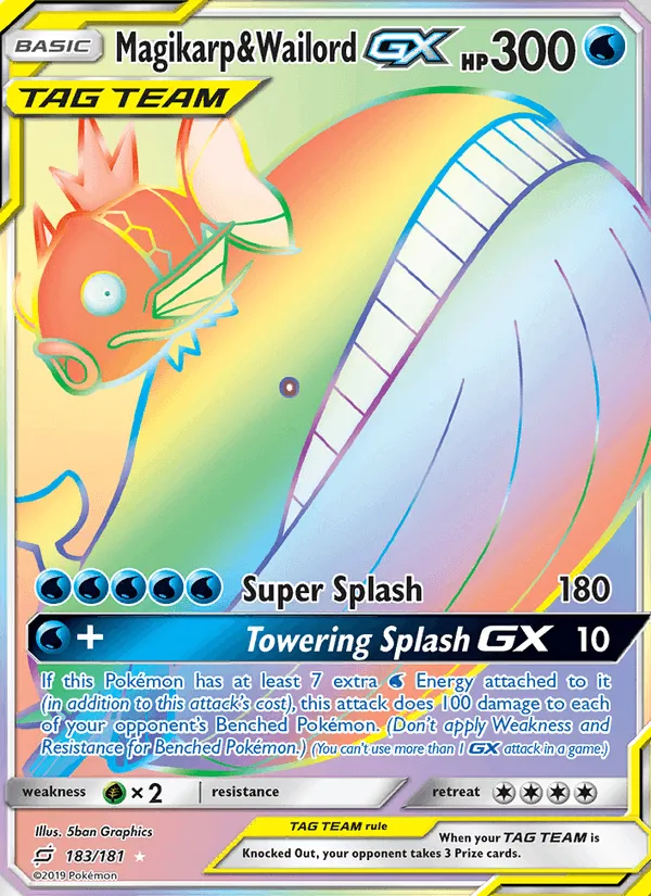 Carte Magikarp & Wailord GX — Team Up