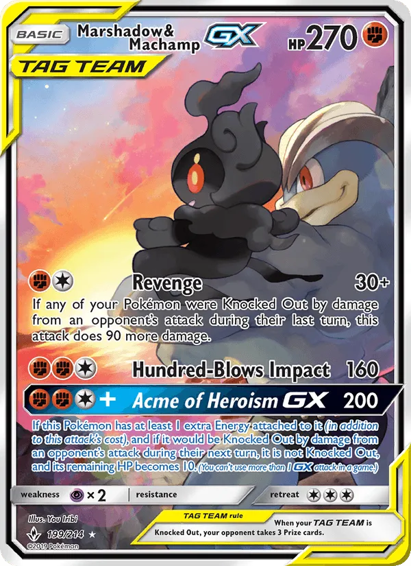 Carte Marshadow & Machamp GX — Unbroken Bonds