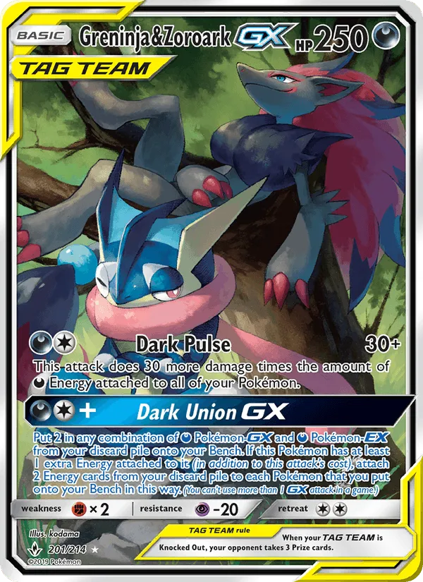 Carte Amphinobi et Zoroark GX — Unbroken Bonds