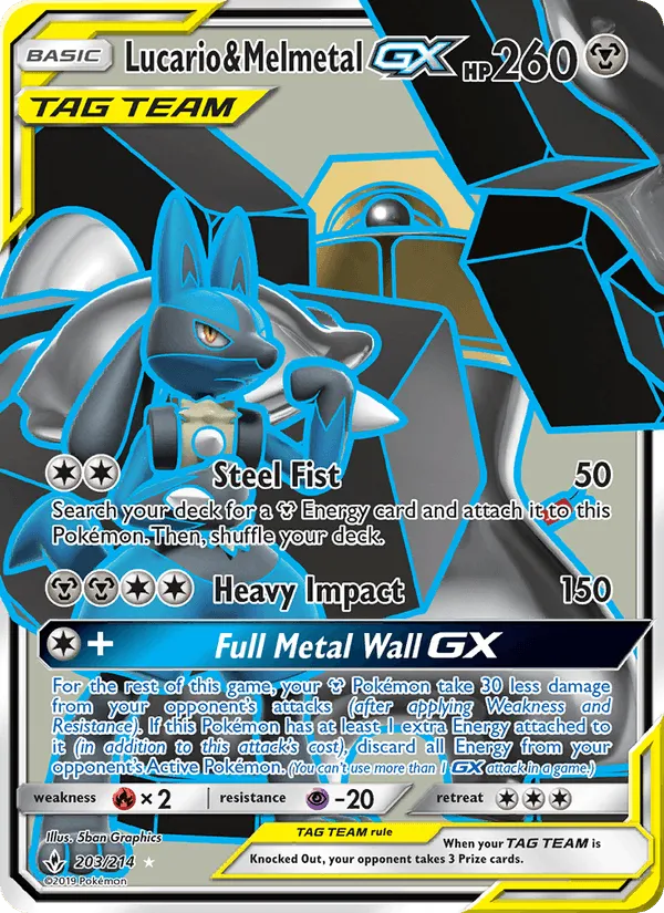 Carte Lucario & Melmetal GX — Unbroken Bonds