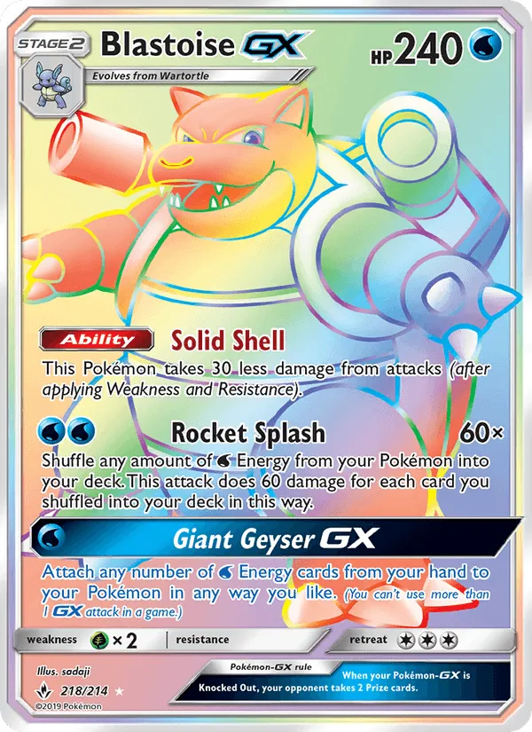Carte Blastoise GX — Unbroken Bonds