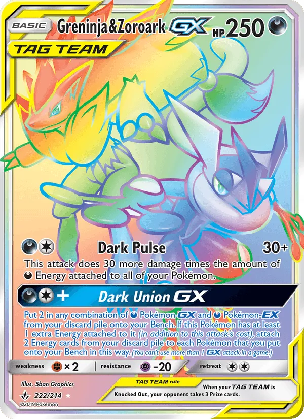 Carte Amphinobi et Zoroark GX — Unbroken Bonds