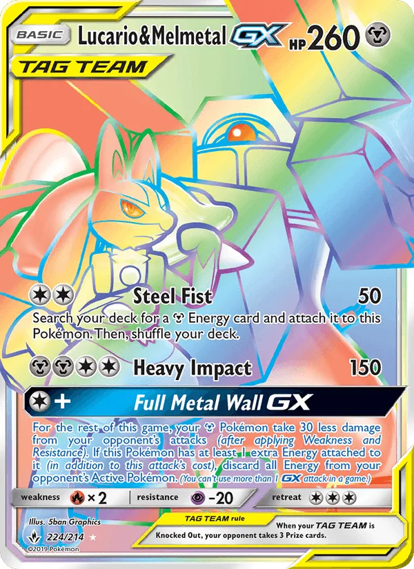 Carte Lucario & Melmetal GX — Unbroken Bonds