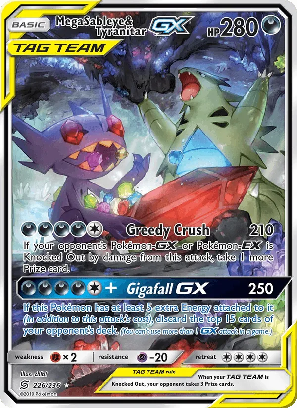 Carte Mega Sableye & Tyranitar GX — Unified Minds