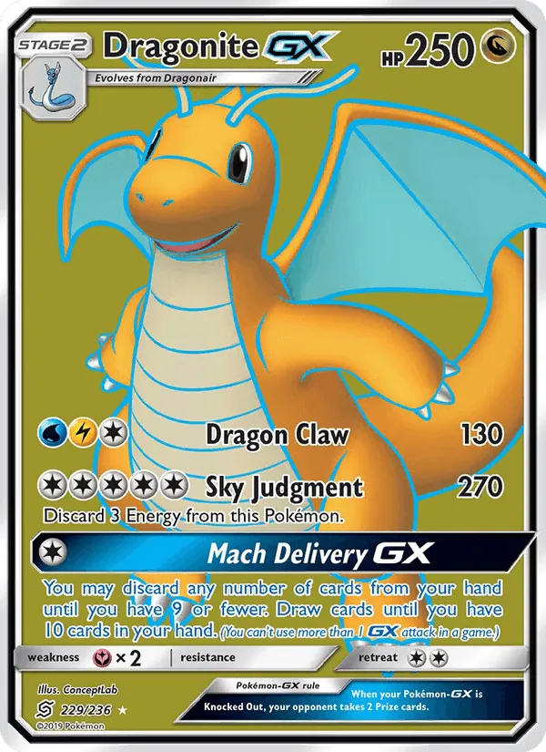 Carte Dragonite GX — Unified Minds