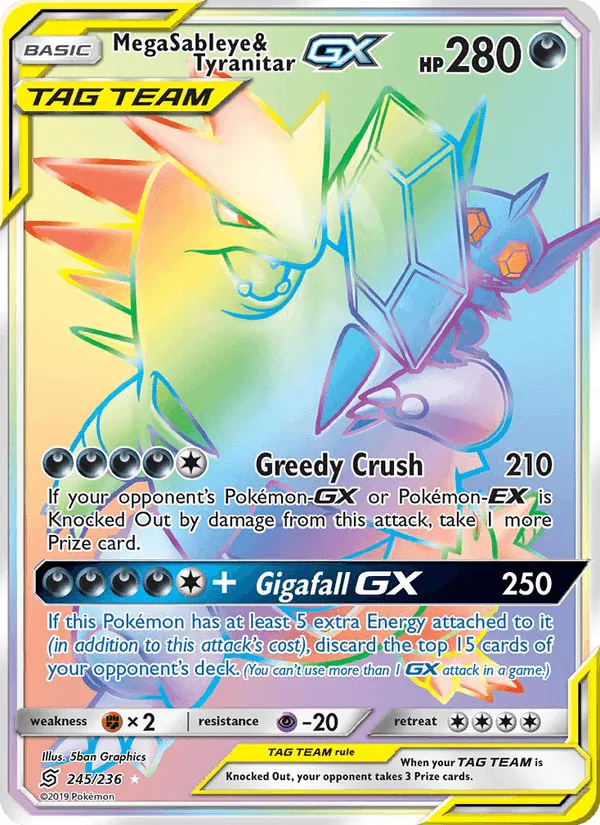 Carte Mega Sableye & Tyranitar GX — Unified Minds