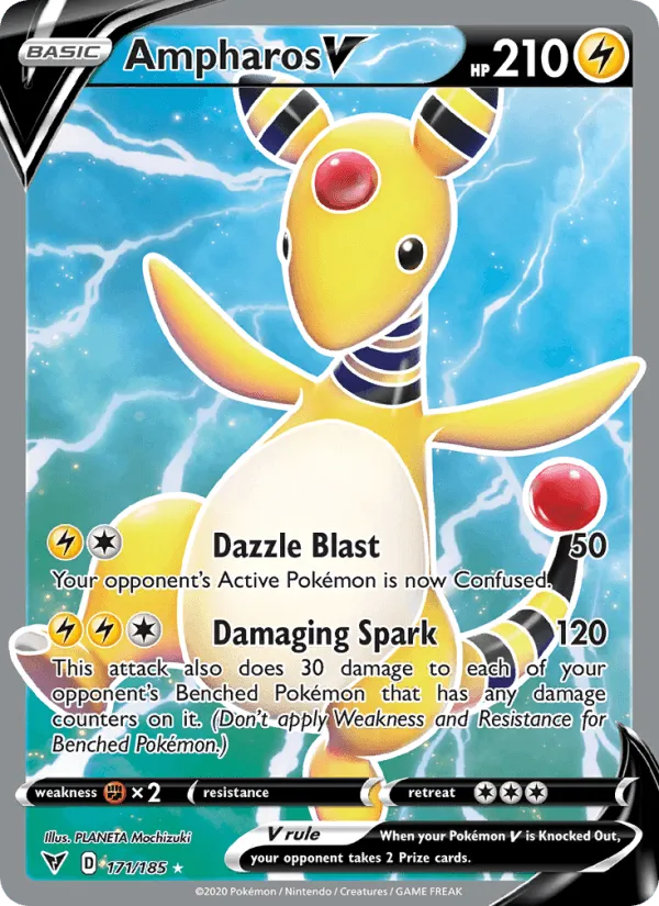 Carte Ampharos V — Vivid Voltage
